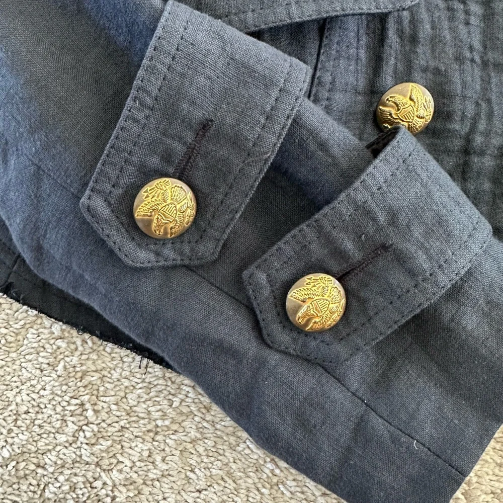 Smythe Navy Double-Breasted Military-Inspired Blazer - Picture 4 of 5